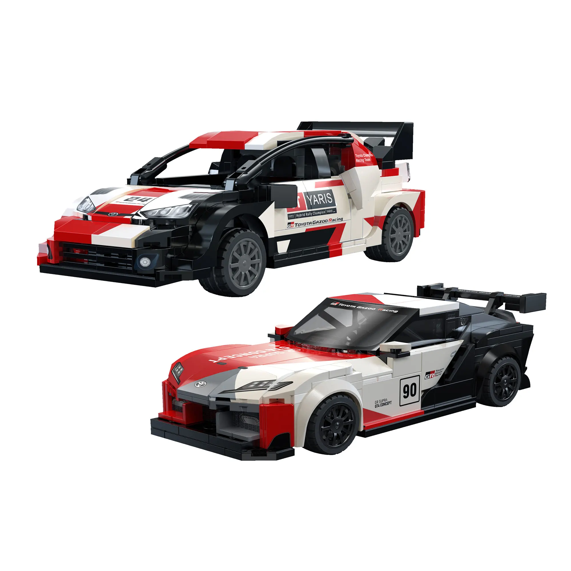 CaDA Toyota GR Supra GT4 GR YARIS Rally1 – Sammelbares Bauset, lehrreiches Montagespielzeug für Jungen und Mädchen, ideales Geburtstagsgeschenk.