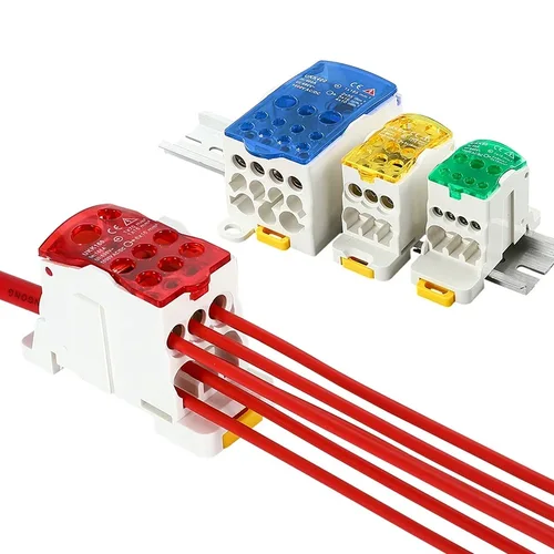 Conector de cable eléctrico uno en caja de distribución de salida múltiple bloques de terminales de carril Din caja de conexiones desviador UKK-80/160/250A400