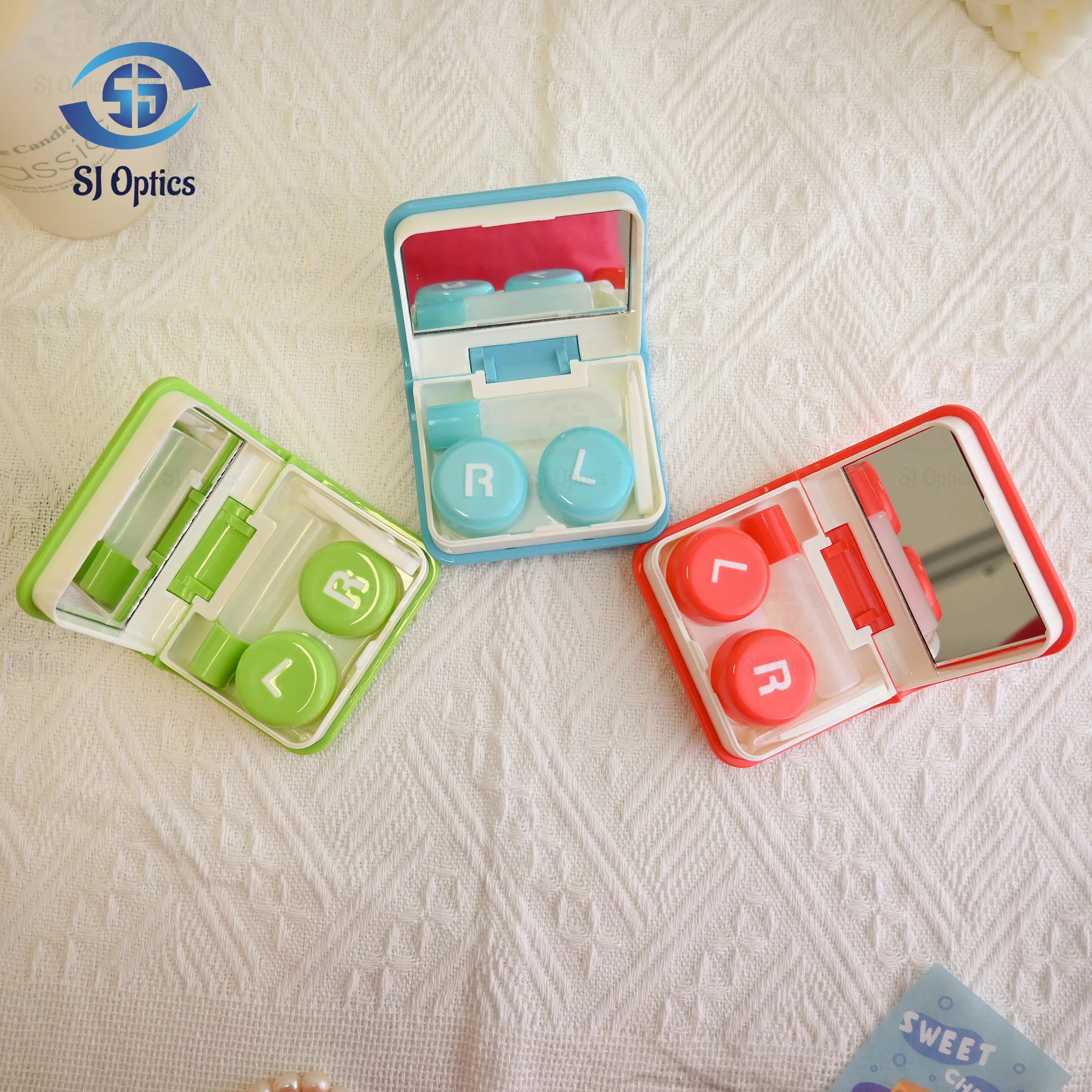 1 Pc Rectangle Shape Note Book Contact Lens Case Solid Color Travel Contacts Colored Lenses