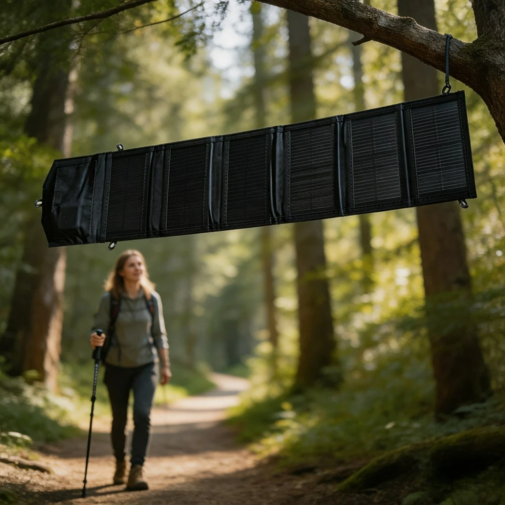 25W 100W Foldable Portable Solar Panel Charger Waterproof Dual USB Solar Power Supply for Outdoor Camping Hiking Backpacking