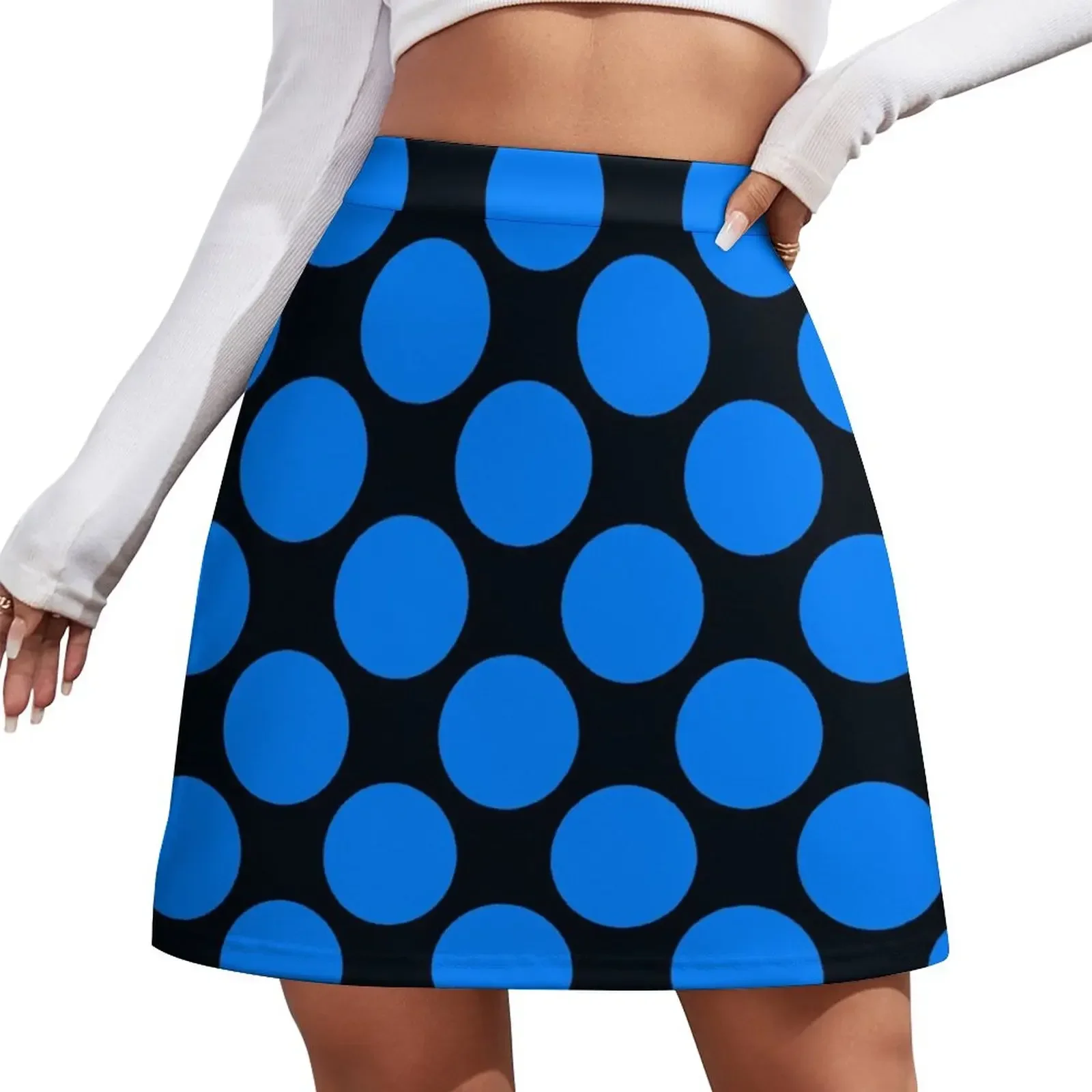 

Black and Blue Polka Dot Mini Skirt School uniform skirts for woman cosplay Woman skirts