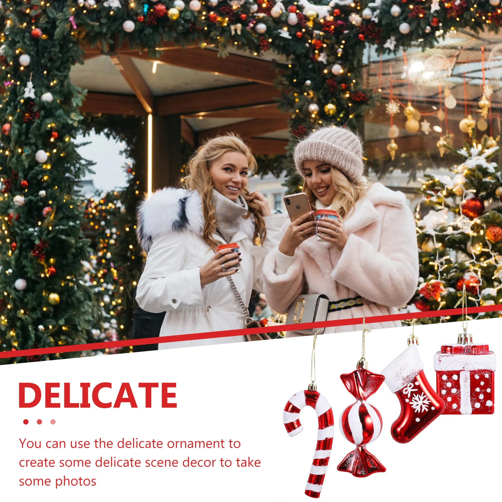 

4 Pcs Tree Hanging Ornaments Decoration for Holiday Decorations Christmas Decors