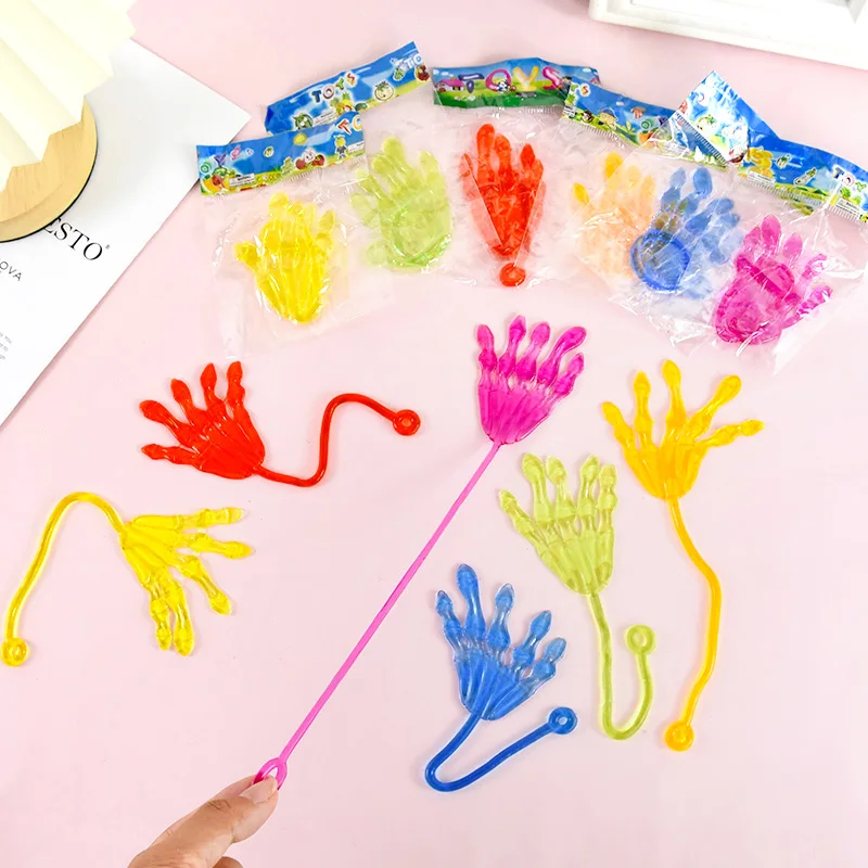 10-50Pcs Kids Funny Sticky Hands Toy Palm Elastic Sticky Squishy Slap Palm Toy Halloween Birthday Party Favors Kids Novelty Gift