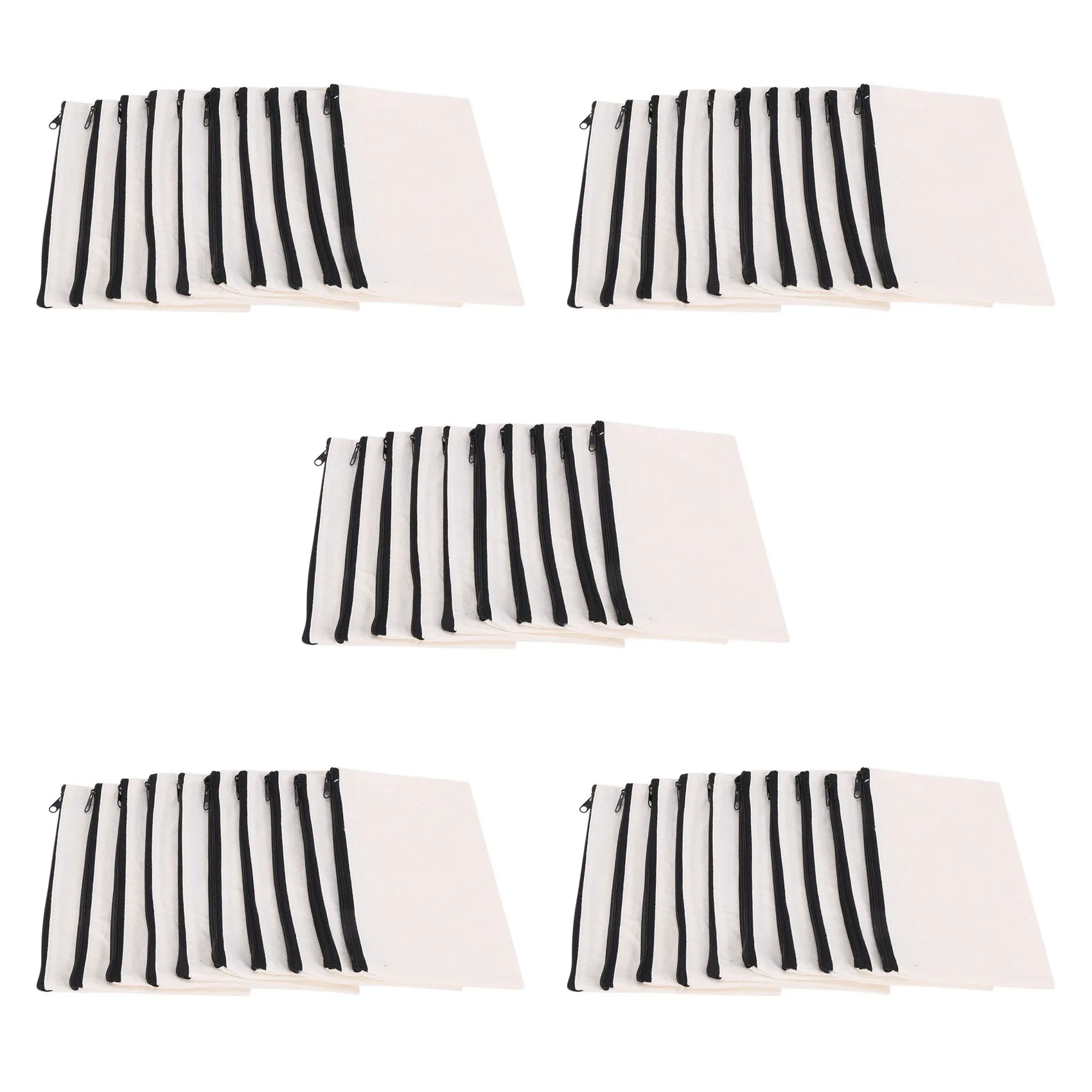 50 Stück Canvas-Make-up-Taschen, Canvas-Reißverschlusstaschen, Federmäppchen, blanko, DIY-Basteltaschen, Kosmetiktasche