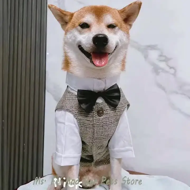 コスプレ衣装 inudog Shiba Inu Dog Tuxedo Suit with Adjustable Bow Tie
