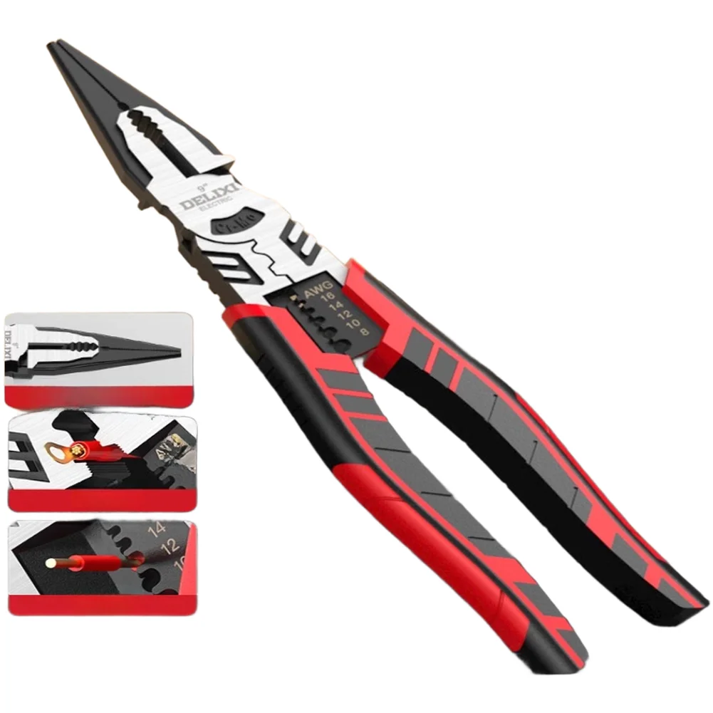 3PCS 6 Inch 40mm Industrial Needle Nose Pliers And Diagonal Wire Cutters Set Multi-Functional Use For Wires And Cables Tools