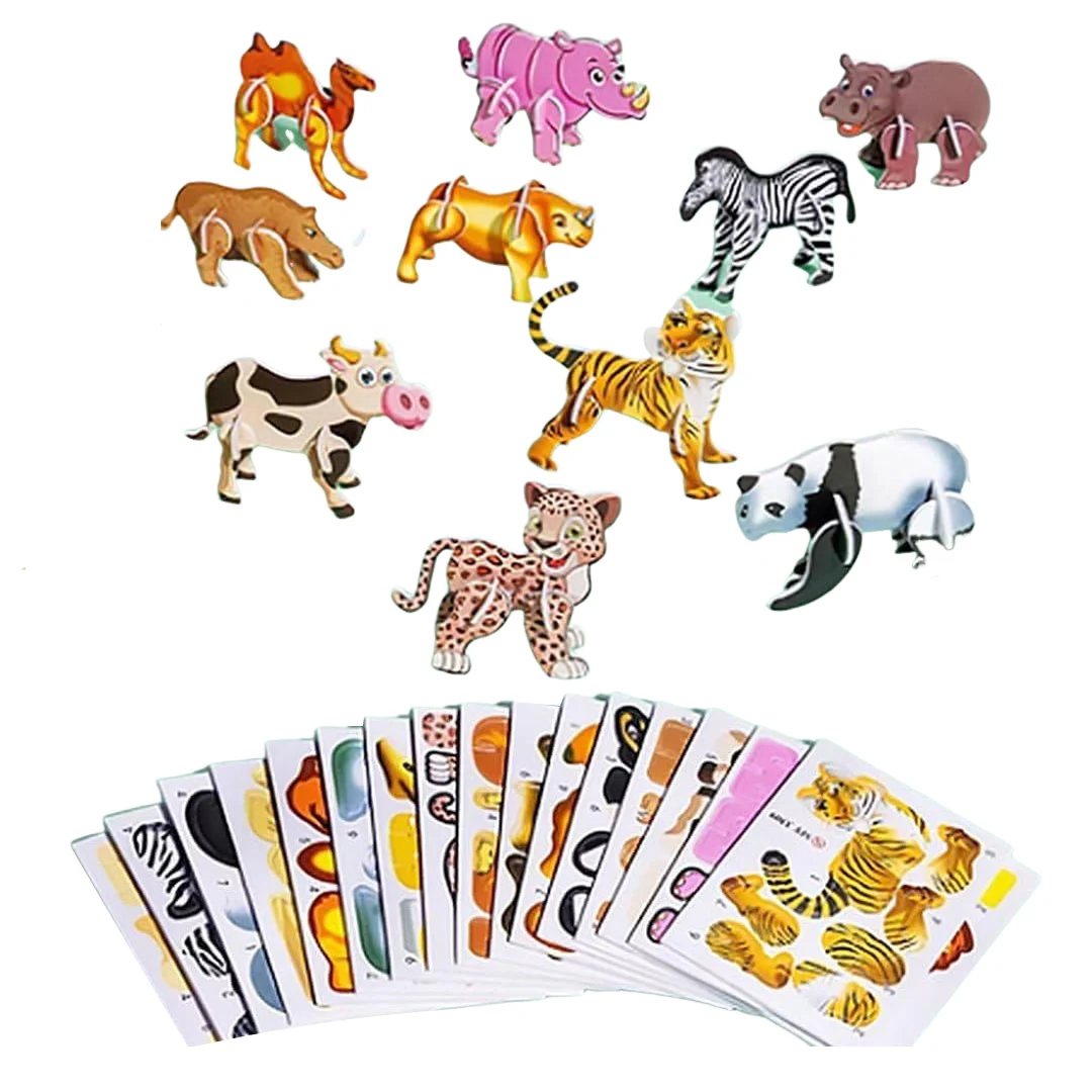

3D Paper Animals Puzzles Toys Creative Intelligence Jigsaw Puzzles Toy DIY Educational Toys for Kids Toddlers Tabletop Games