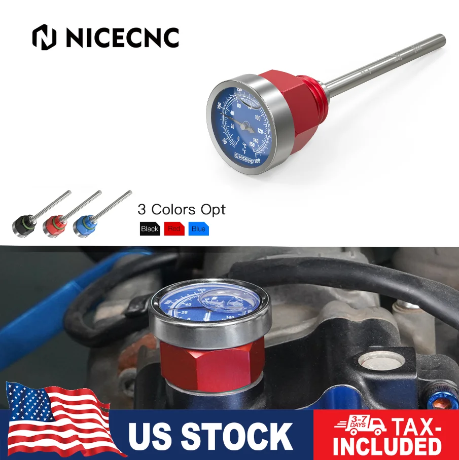 NICECNC ATV Oil Dipstick w/ Temperature Gauge For Yamaha YFZ450R 2009-2023 2017 YFZ450X 2010-2011 450R YFZ ATV Accessories