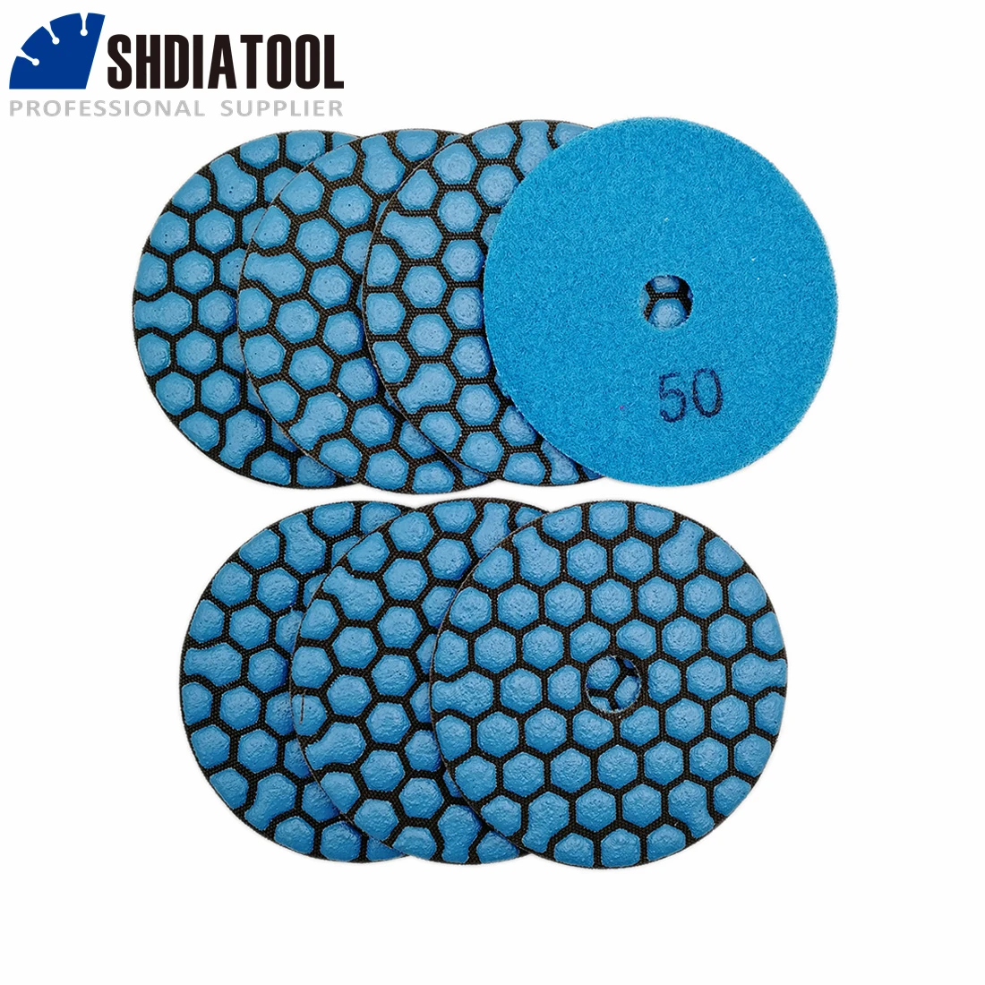 SHDIATOOL 7PK 80mm #50 Khô Miếng đánh bóng đường kính 3 inch Nhựa dán kim cương dẻo Miếng đánh bóng Rất cạnh tranh