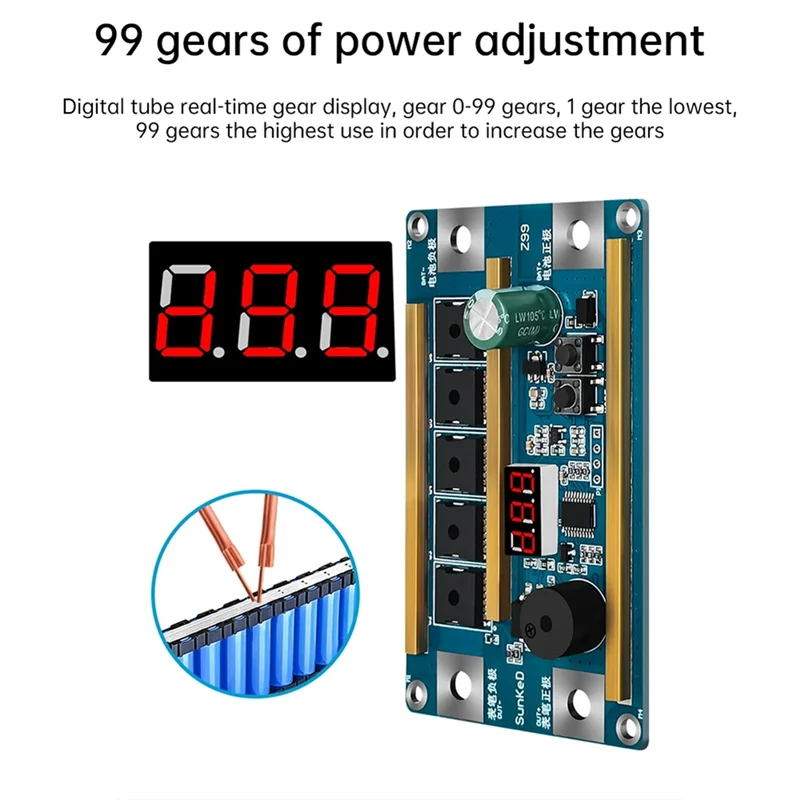 

AT51-99 Gears 12V Spot Welder Digital Power Adjustable Spot Welding Pen Control Board Nickel Sheet For 18650 Lithium Battery