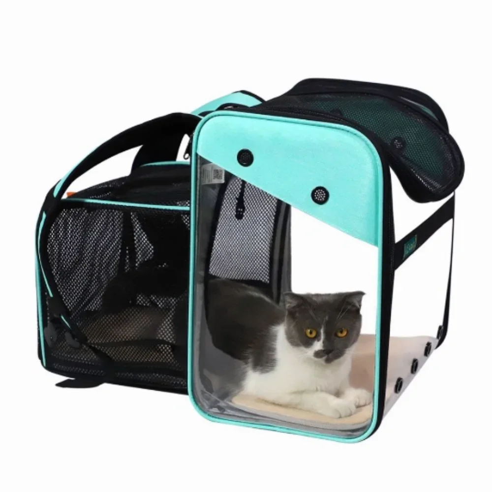 Cat Bag Breathable Portable Pet Carrier Outdoor Travel Mesh Backpack for Small Cat and Dog Transparent Space Pet Shoulder Bags