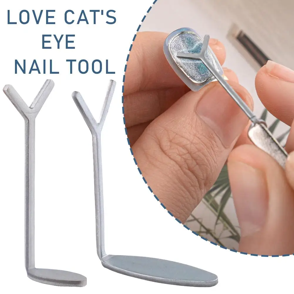 Clipe de papel magnético para unhas, ímã de olho de gato, ferramenta de fio de ferro, unha vestível em forma de coração, exclusivo para técnico de unhas