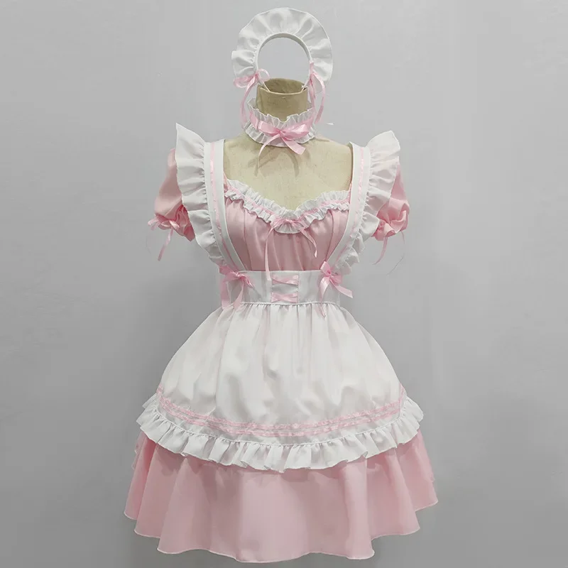 Anime Cute Lolita Maid Dress Cosplay Costume Dress Girls Woman Waitress Maid Party Stage Costumes S -5XL