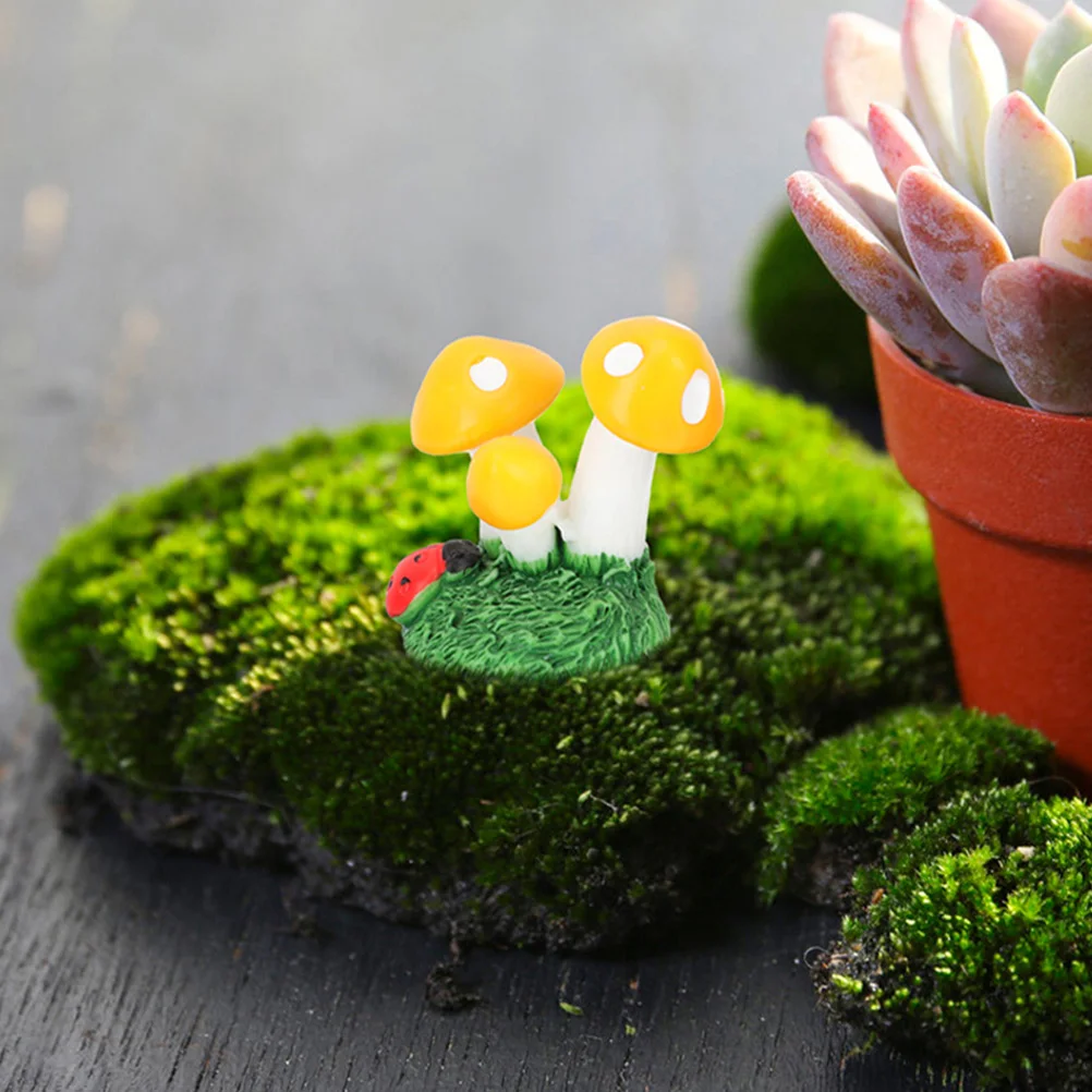 

12pcs Cartoon Resin Mushroom Figurines Purple Rabbit Miniature Decor Bonsai Craft Micro L Garden naments