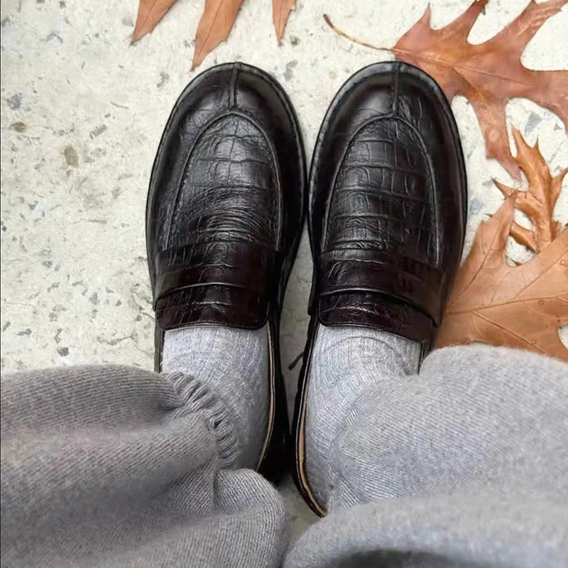 Loafers Woman Round Toe Slip-on Casual Flat Shoes Genuine Leather Daily Walking Shoes Women Zapatos Mujer Mary Janes Shoe Women image 2