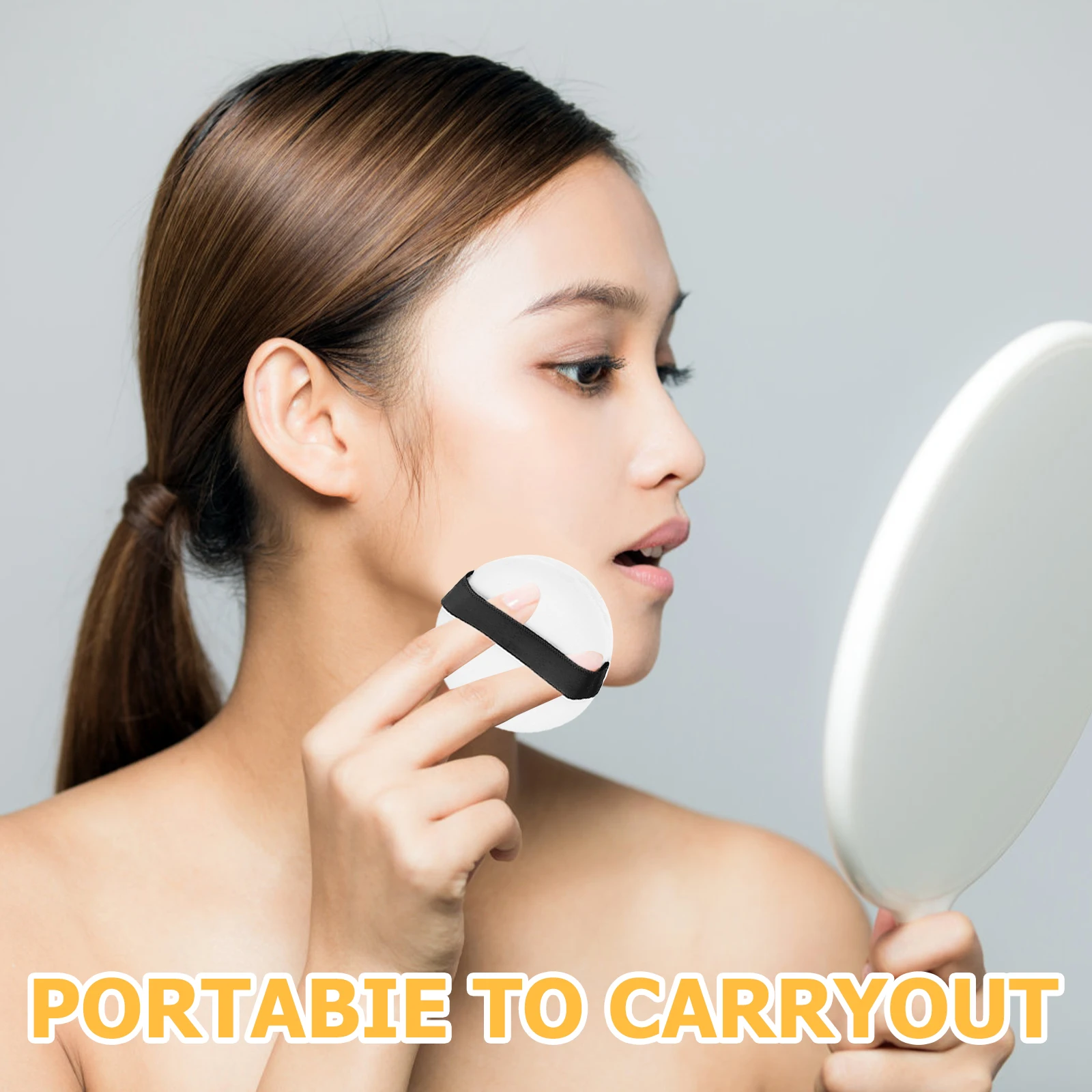 

2Pcs Loose Powder Containers Portable Makeup Storage with Puff Mirror Travel Compact Cases Makeup Containers Small Powder Puff