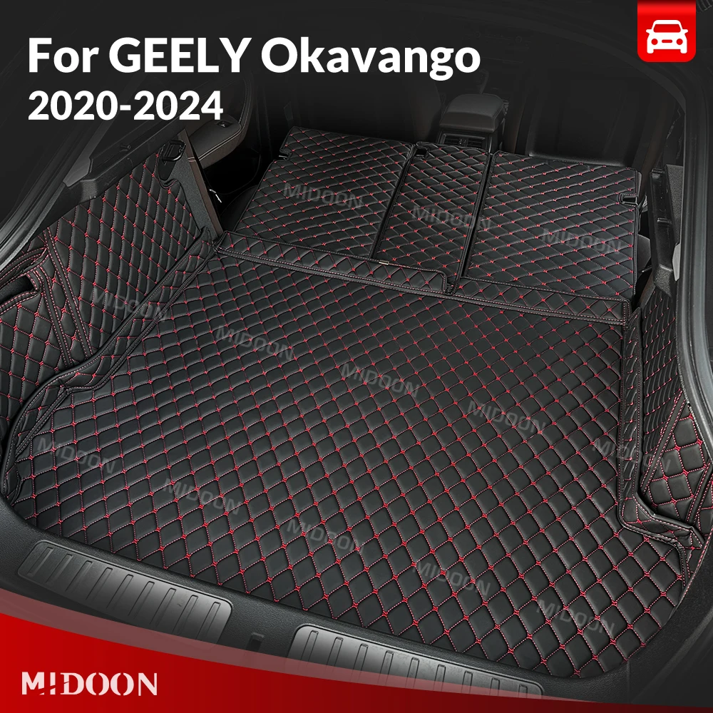 Auto Full Coverage Trunk Mat For GEELY Okavango 7-Seat 2020-2024 Car Anti-dirty Pad Protector Cargo Liner Interior Accessories