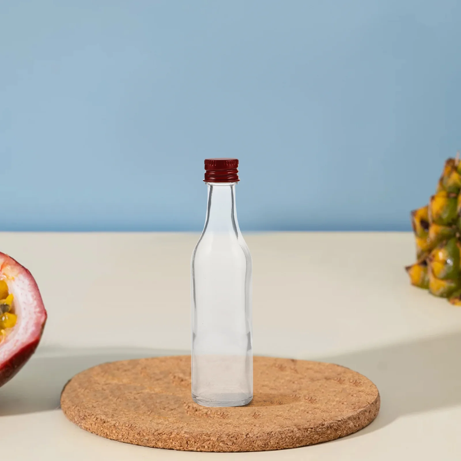 

10Pcs Small Glass Bottles Clear Mini Bottles Portable Travel Containers 50ml Airtight Lids Portable Liquid Storage