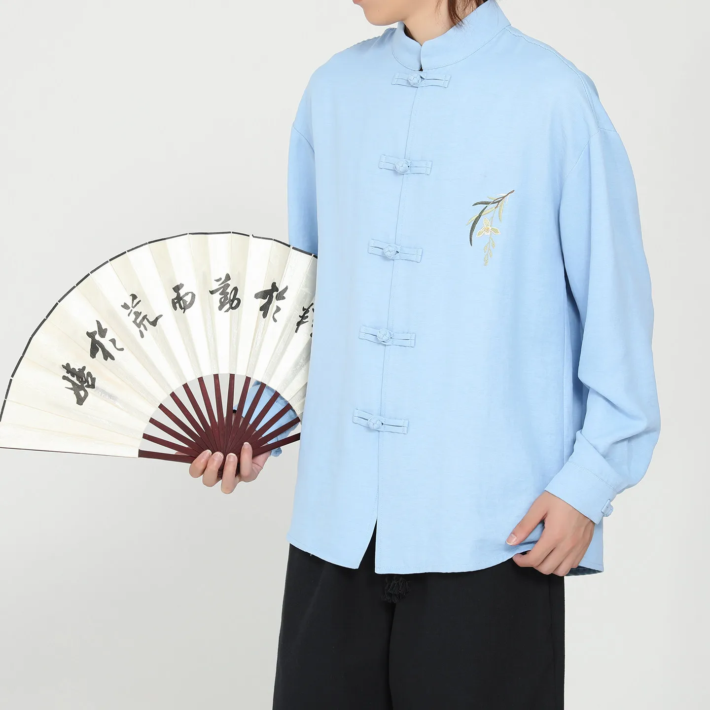 Shirts Men kimono Casual Embroidered Harajuku Shirts Streetwear Mens Retro Tang Suit Kung Fu Ta Chi Oversize Shirts Men Clothing