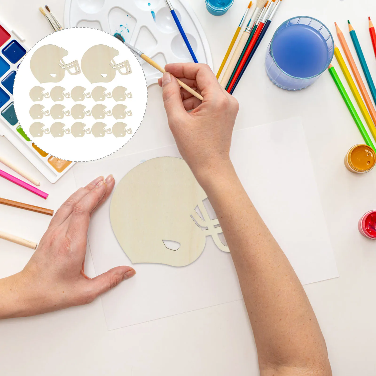 

20pcs Wooden Ornaments Unfinished Natural Wood Slices For Diy Crafts Decor Christmas Tree Hanging Embellishments Blank Cutouts