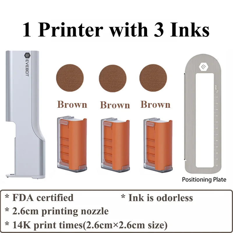 Evebot 食品グレードのポータブル PrintPen ハンドヘルド