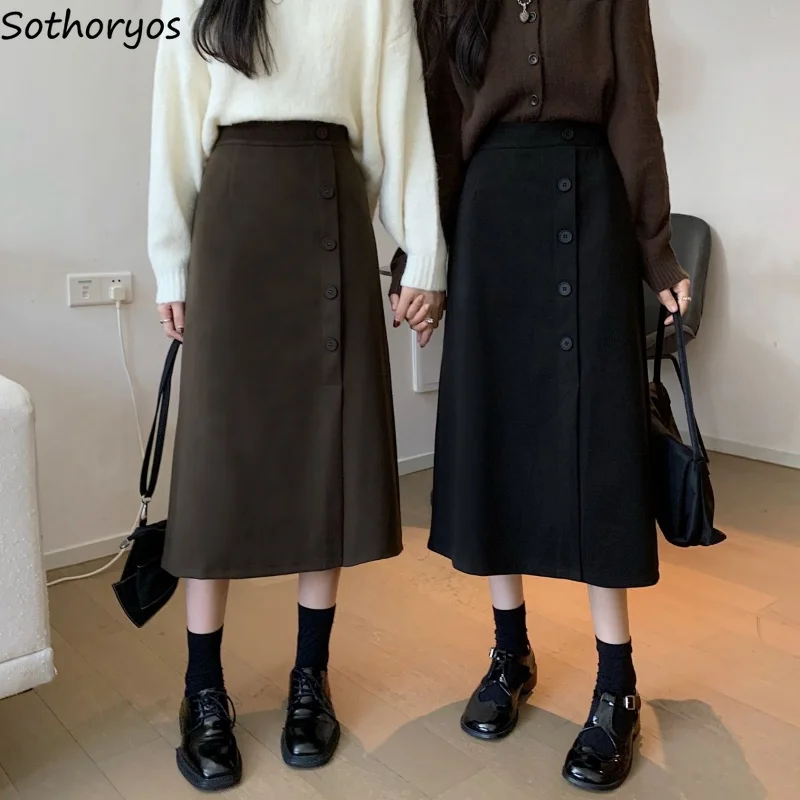 

Юбки женские, удобные, зимние, модные, однотонные, в Корейском стиле, элегантные, уютные, универсальные, в стиле ампир, уличная одежда, нежные, для отдыха, Ins Faldas