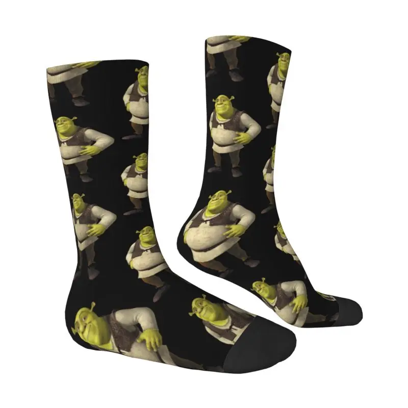 Funny Mens Shrek Dress Socks Unisex Breathbale Warm 3D Print Monster Crew Socks