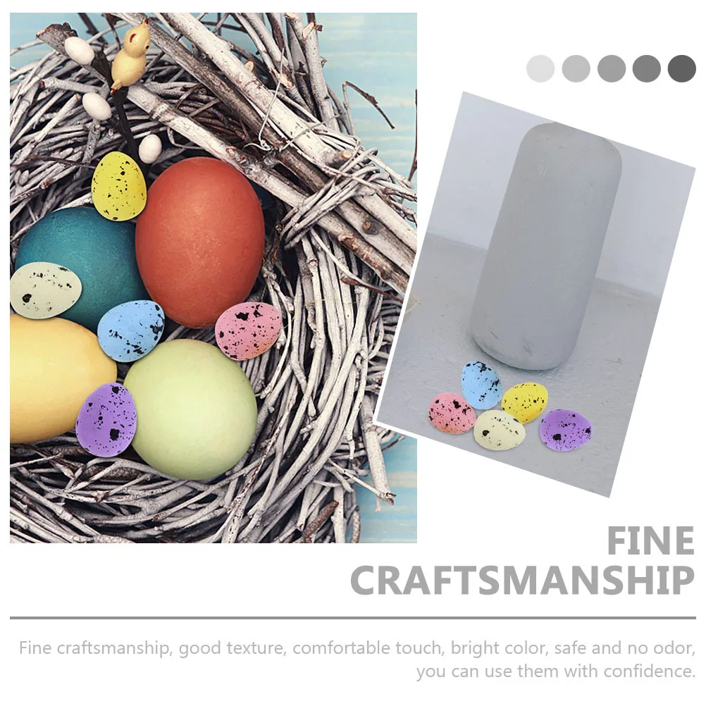 

150Pcs Easter Bird Egg Decors Colorful Simulated Quail Foam Easter Festival Ornament Party Decoration Supplies