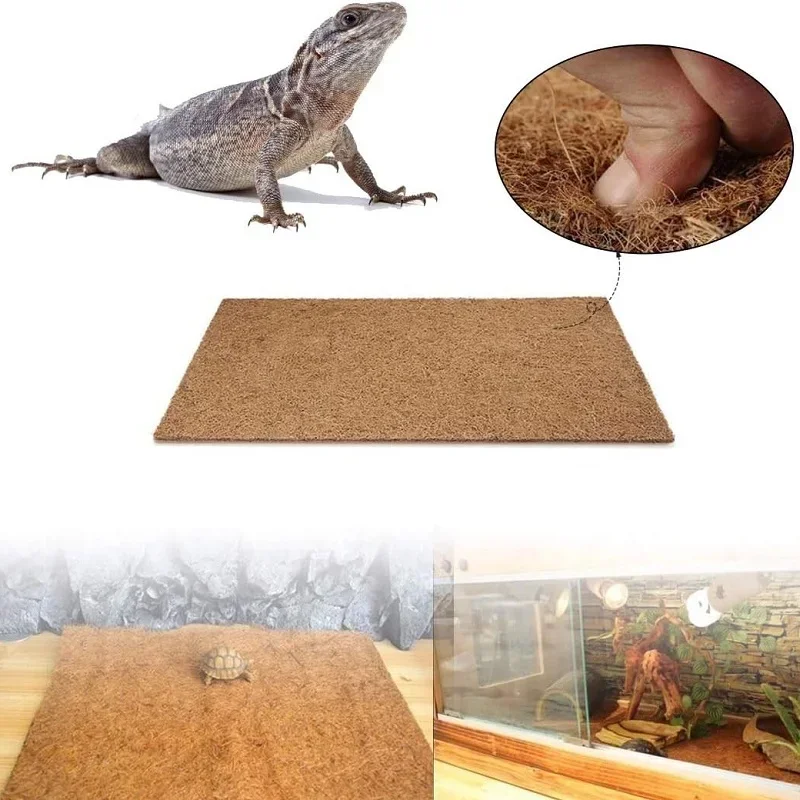 Natural Coco Fiber Pet Coir Mat Coconut Fiber Reptile Carpet for Lizards Turtles Snakes Iguana, Gecko, Bearded Dragon, Tortoises