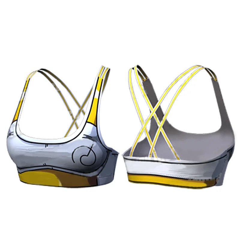 Beauty Back Yoga Bra Women Padded Sports Bra Goku Workout Bra Wireless Fitness Bra Elastic Thin Shoulder Strap Workout Bra