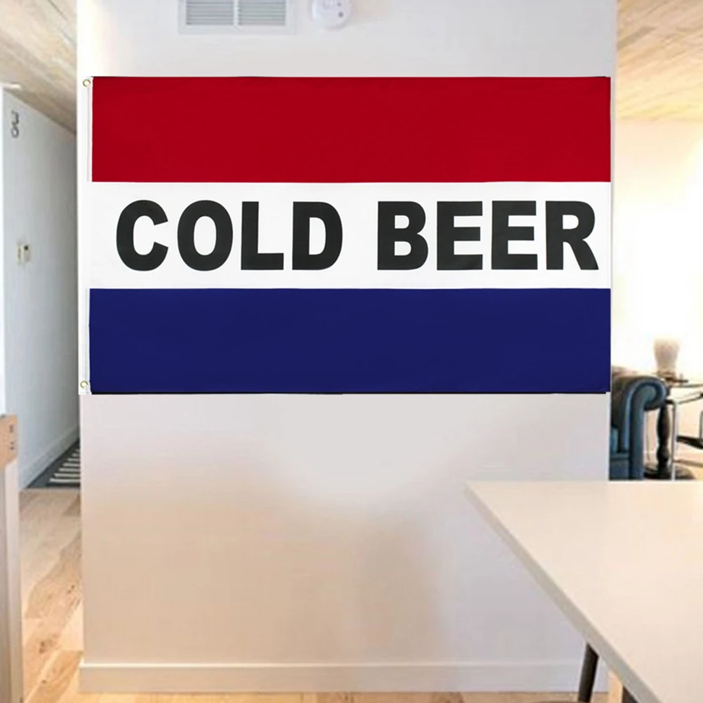 

Fine Sewing Workmanship Flag Cold Beer Unique Colorful Bar Silk Screen Printing