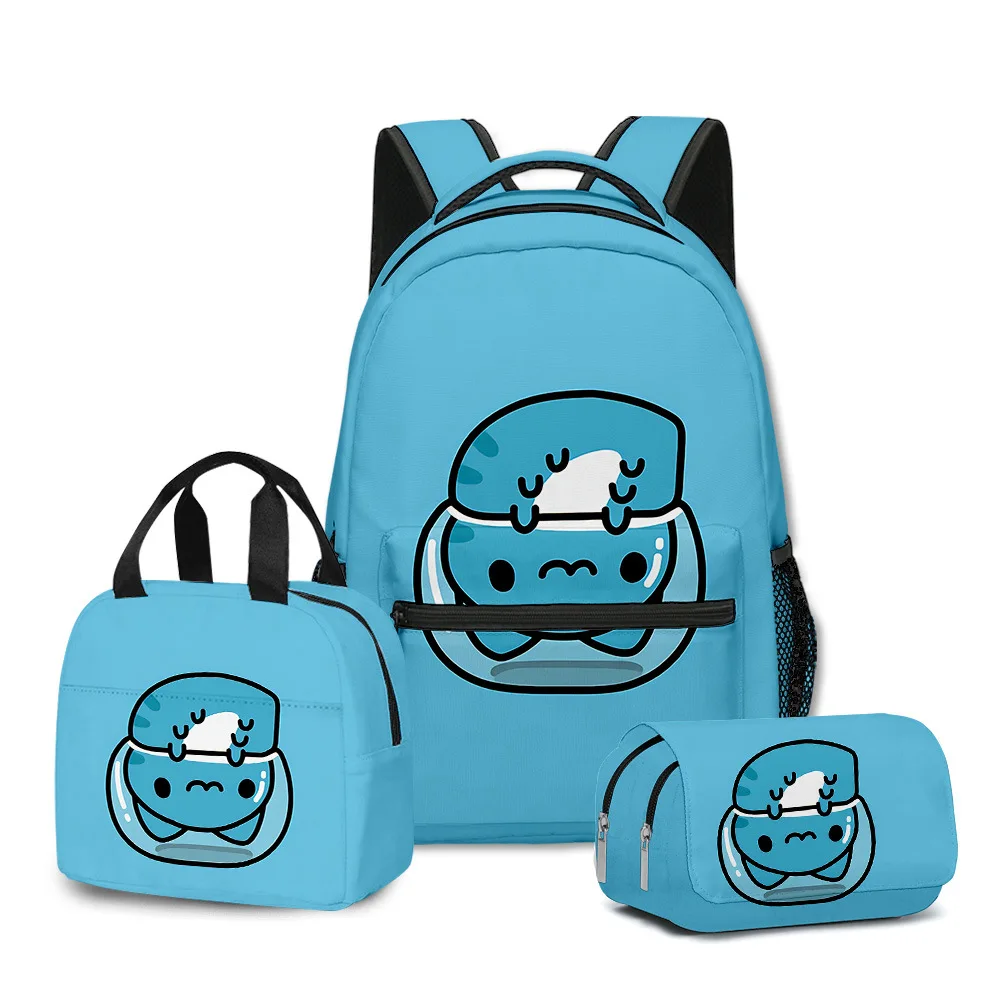 

Classic Novelty Harajuku Cool Bugcat Capoo 3D Printed 3pcs/Set Student School Bags Laptop Daypack Backpack Lunch bag Pencil Case