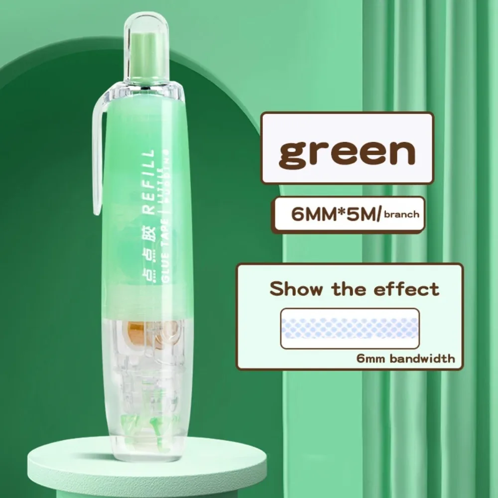 Penna per colla a punti adesivo biadesivo Nastro per correzione nucleo sostituibile ad alta viscosità Nastro adesivo Cancelleria di grande capacità