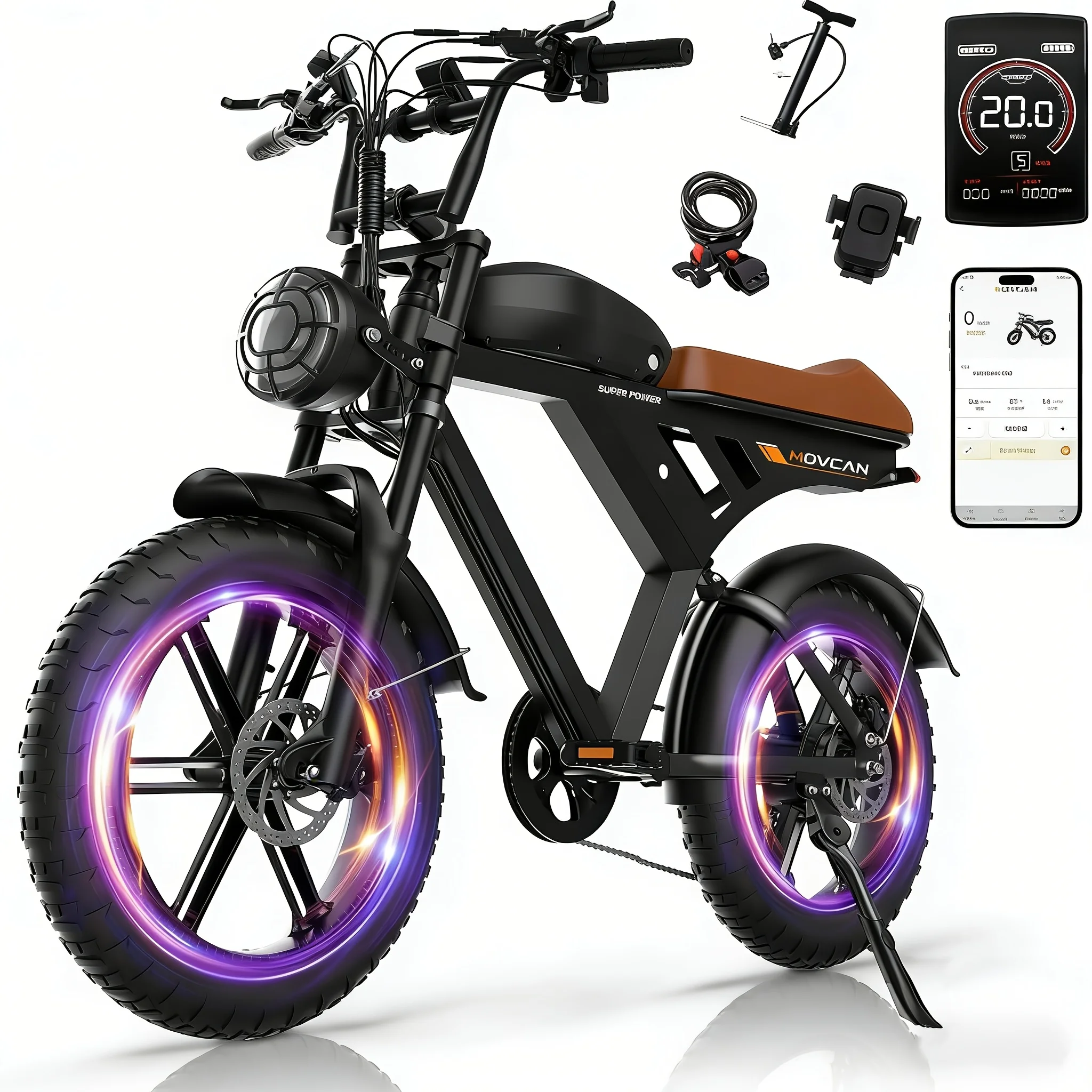 V30 Adult Electric Bicycle, 20MPH, 749W Brushless Motor, Detachable 48V15.6AH Battery. Hydraulic Disc Brakes + Dual Front Fork S image 4