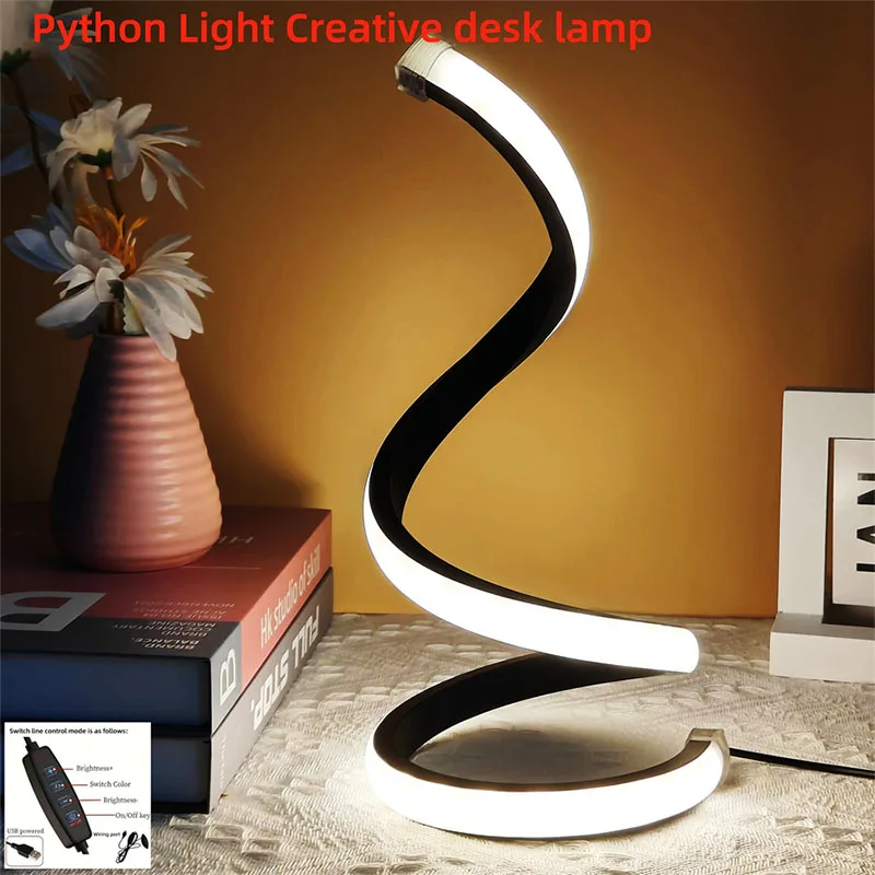 

LED Night Light Spiral Table Lamp Modern Bedside Lamps Dimmable Night Lamp Office Living Room Bedroom Decoration Night Lights
