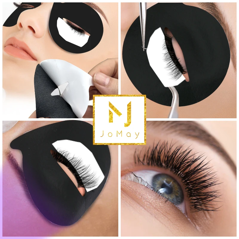 JOMAY 50Pairs UV Eye Patches Under Eyelash Pads For Building Hydrogel Paper Patches Black UV Stickers For False Eyelashes