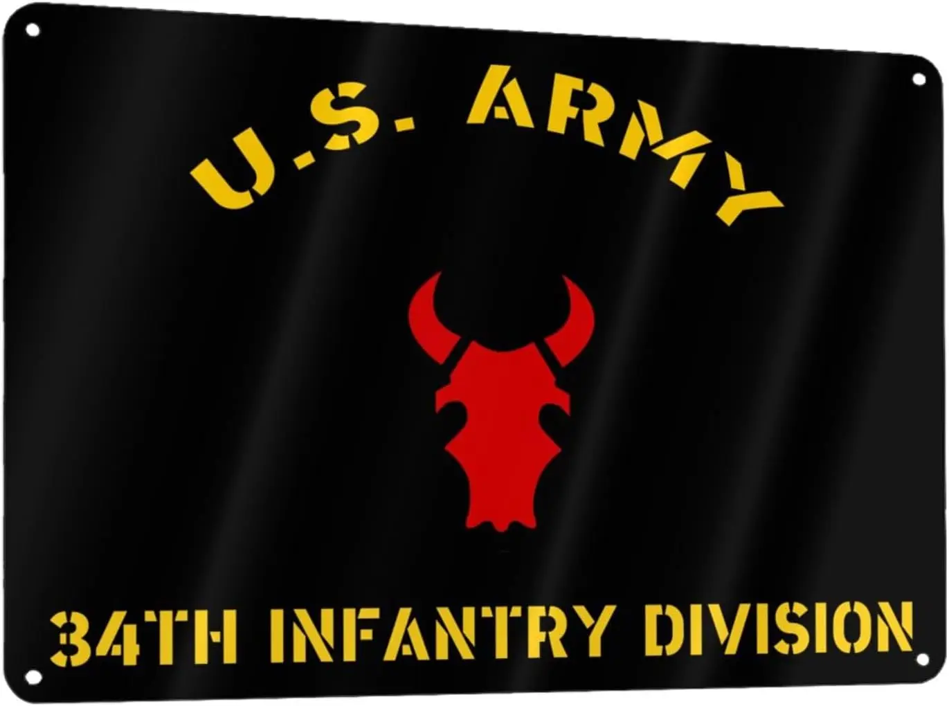 Us Army 34th Infantry Division  Sign Metal Wall Art Poster Home Decor-aluminum sign