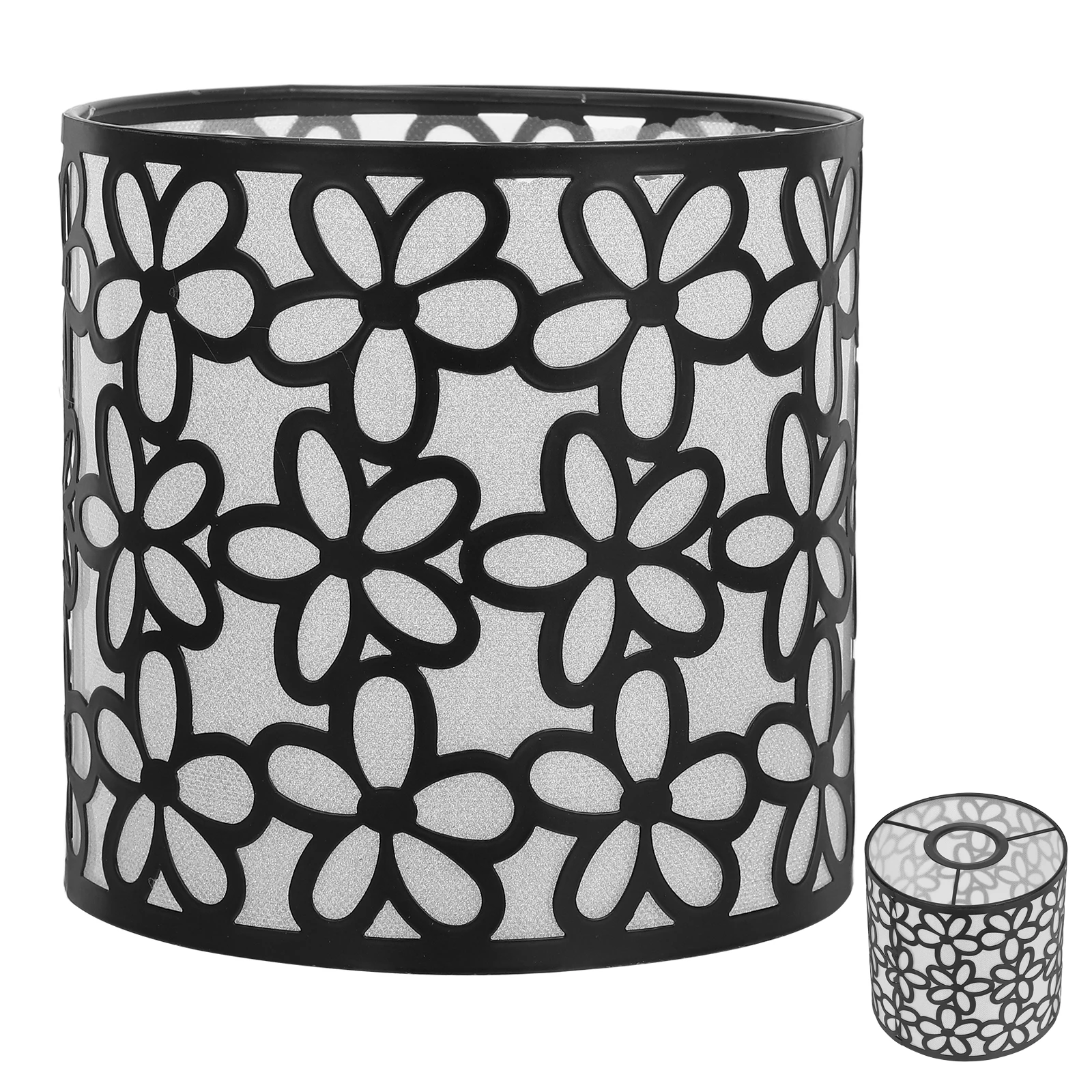

Hollow Lampshade E27 Metal Cylinder Flower Pattern Durability Replacement Lampshades for Table Floor Lamps Shades Home Decor