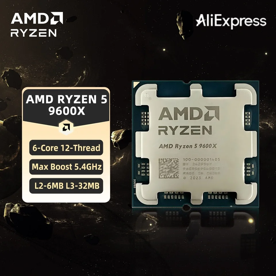 AMD Ryzen 5 9600X CPU 최대 부스트 속도 최대 5.4GHz 6코어 12스레드 소켓 AM5 데스크탑 게이밍 프로세서 (패키지 없음) 썸네일 6