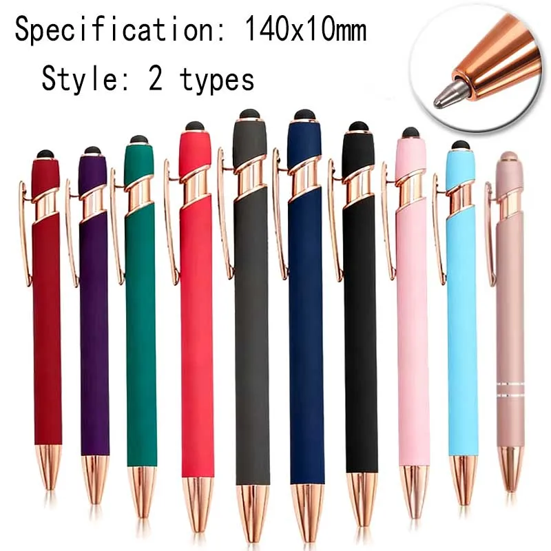 5-10 قطع قلم معدني، قلم حبر جاف 2 في 1 قابل للسحب 1.0 مم حبر أسود، كتابة سلسة لشاشات اللمس وديكور المكتب #1