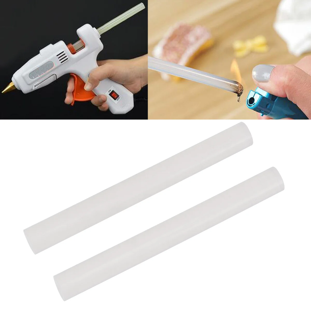 

10pcs 11 X 100Mm Hot Melt Glue Sticks White Transparent Strong Adhesive Diy Craft Repair Tool For Wood Metal Glass Cardboard