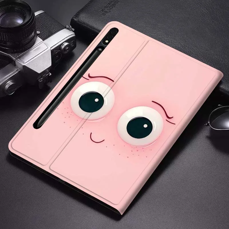 

Cute Pink Eye Face Gift For Samsung Galaxy Tab S6 S7 S8 S9 S10 FE Plus Lite Soft Flexible Support Tablet Case