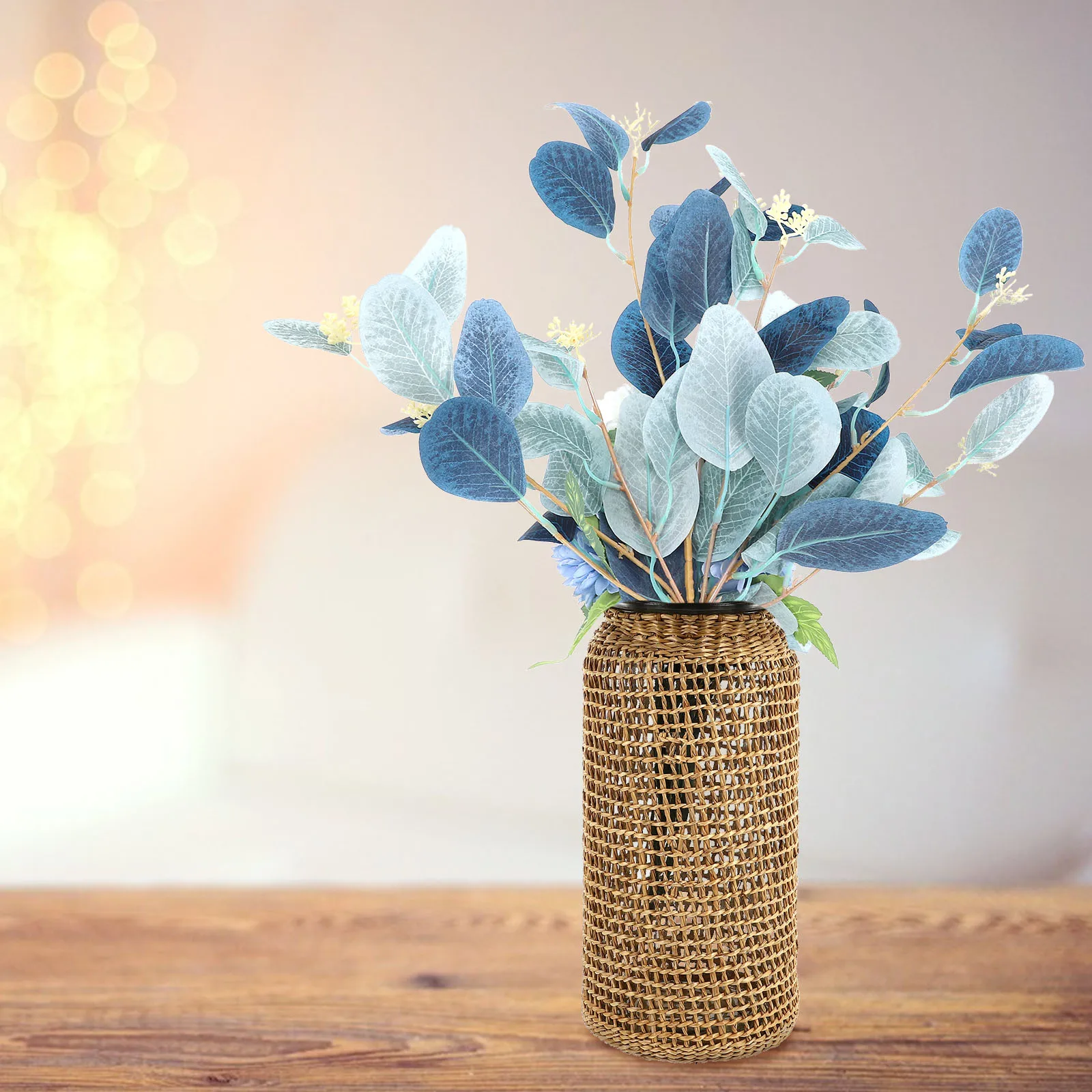 

Artificial Bouquet Flower Arranging Decor Eucalyptus Stems Leaves Lifelike Fake for Home Office Party Decoration