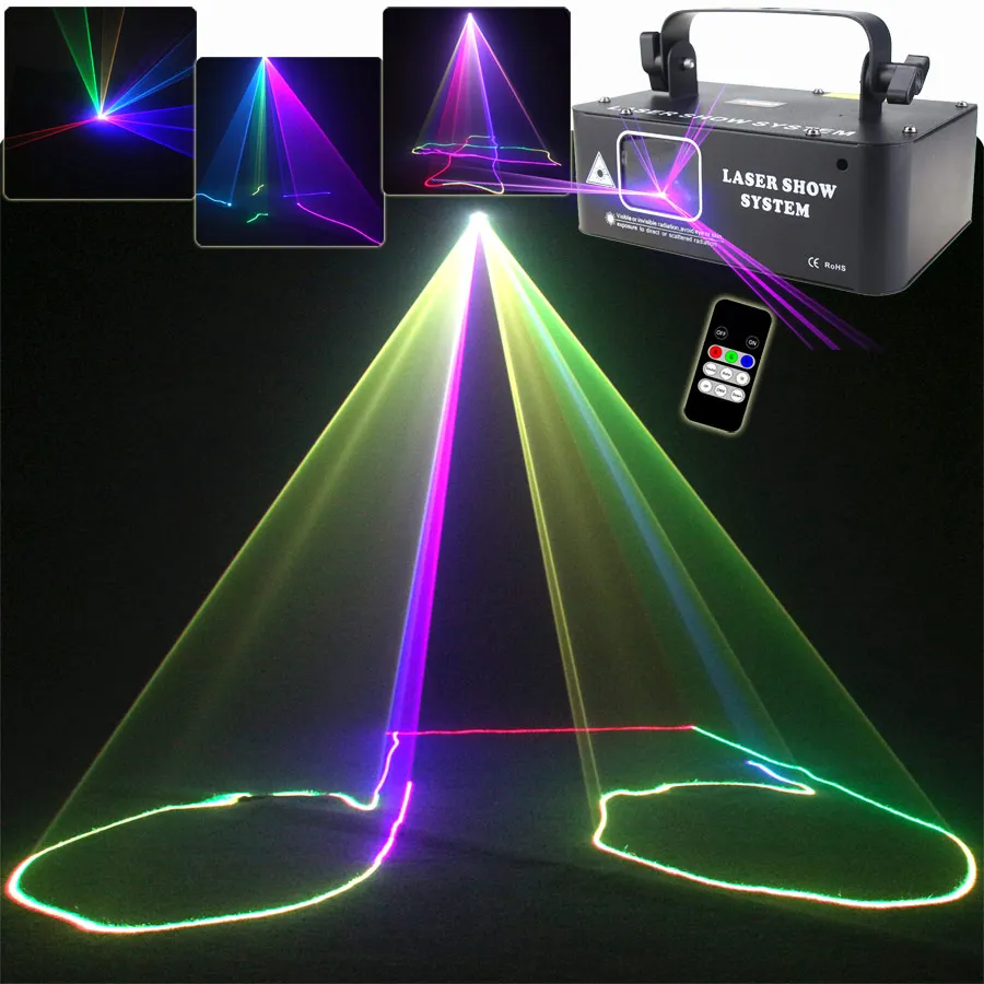 500mW RGB Laser Beam Stage Light Bar Scan Lines Effect DMX Sound DJ Dance Home Party Disco Holiday Lamp Show X1RN8