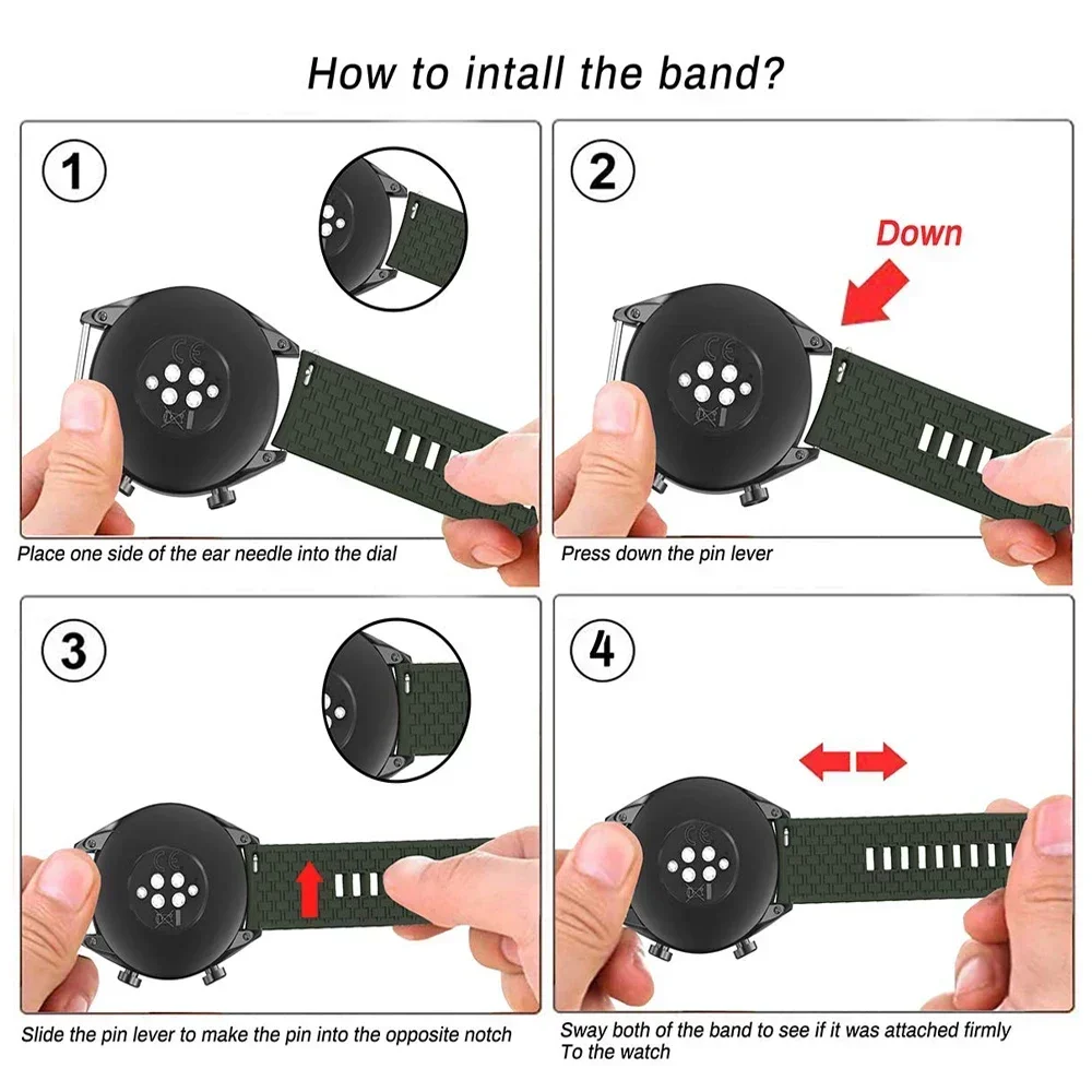 22mm watch band for huawei watch gt 3 2 2E 46mm Replacement Silicone wristband bracelet hauwei watch 3 4 5 46mm Strap