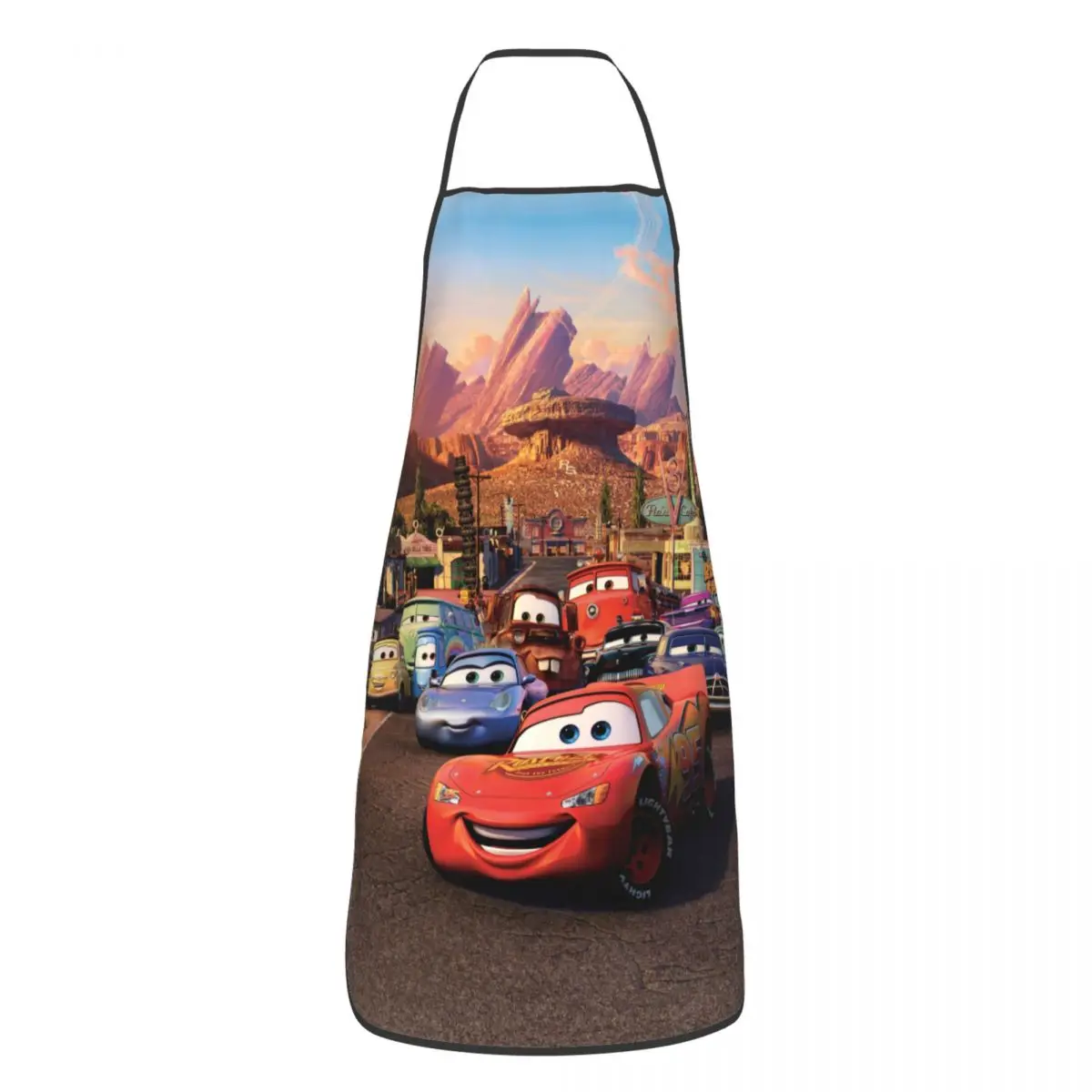 Custom Cartoon Pixar Cars Apron for Women Men Unisex Bib Cooking Kitchen Tablier Cuisine Chef Painting