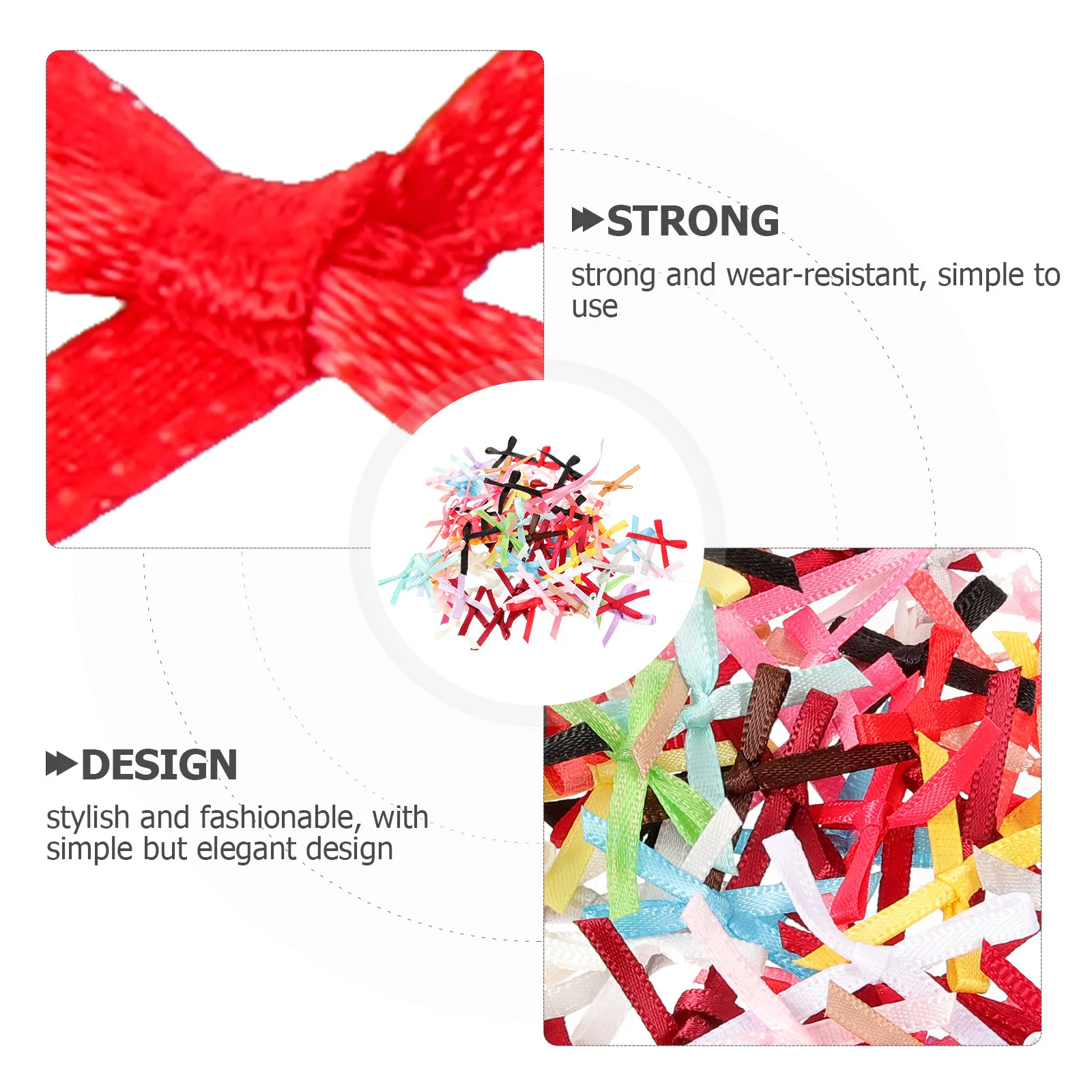 

500pcs Bow 3mm Multicolored Mini Craft Supplies DIY Decorative Bows Delicate Small Bows For Wrapping Gift Wrapping Accessories