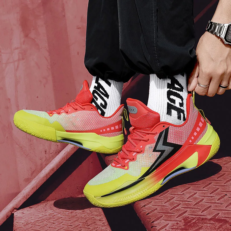 

Basketball Shoes Men Field Training Non-slip Luxyry Design Mesh Breathable Sneakers Original Couple Basket Anti-Slip Sports Shoe