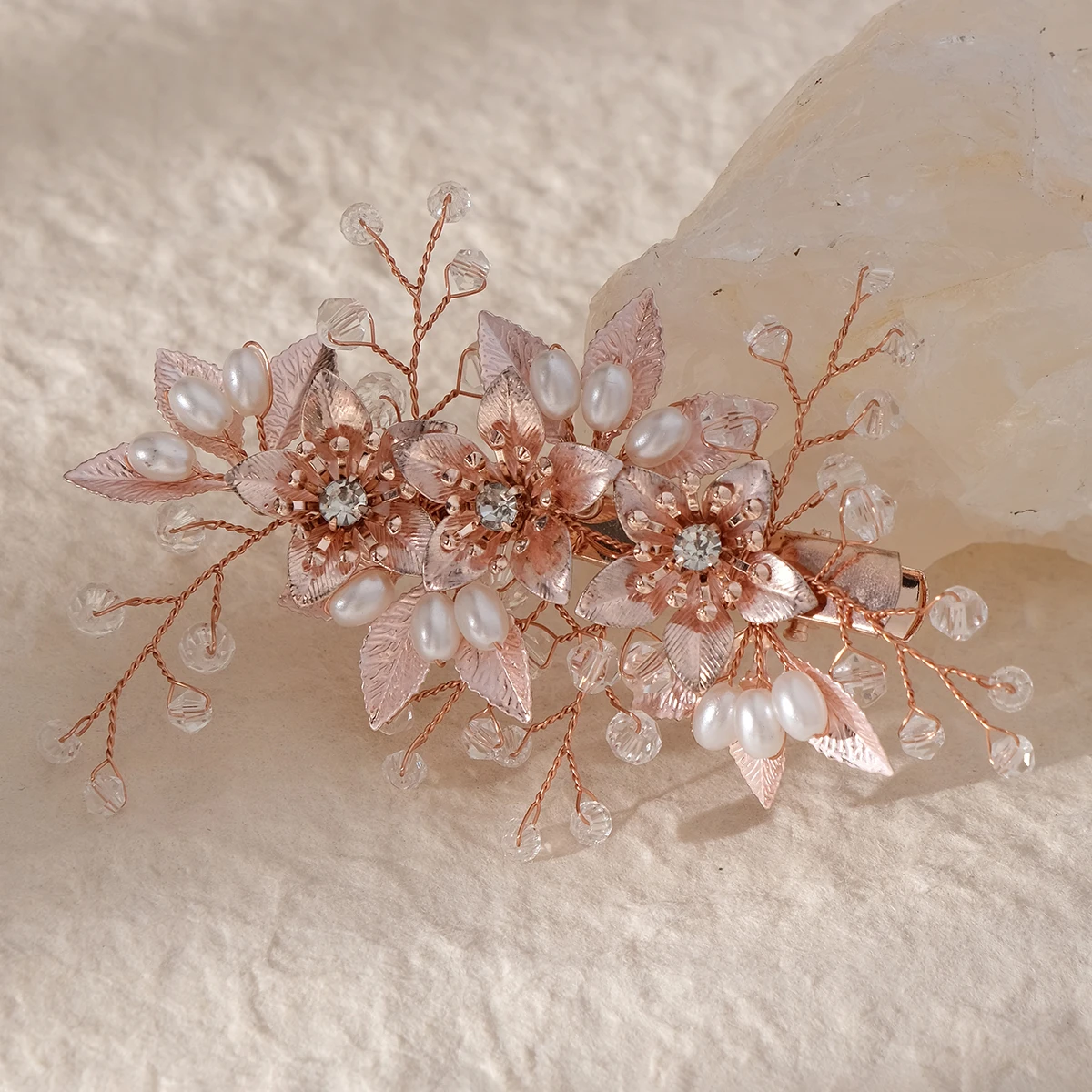 Pearl Rhinestone Flower Bridal Hair Clip Headpiece Luxury & Elegance Floral Comb Wedding Jewellry Accessories Bridesmaid Favours