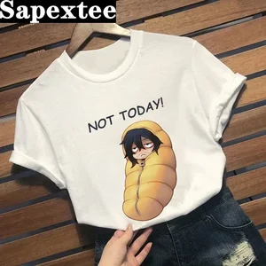 Frau My Hero Print T-Shirt Academy, kurzärmeliges Top, O-Kriechter, Kurzarm, lässig, einfach, nicht heute, Aizawa, Gummikopf, Harajuku 6 Hauptverkäufe Aizawa - №2